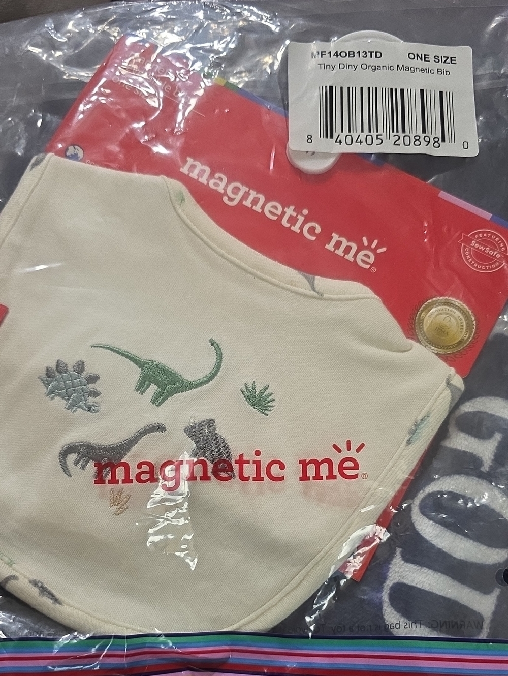 @Magnetic Me Tiny Diny Organic Magnetic Bib.